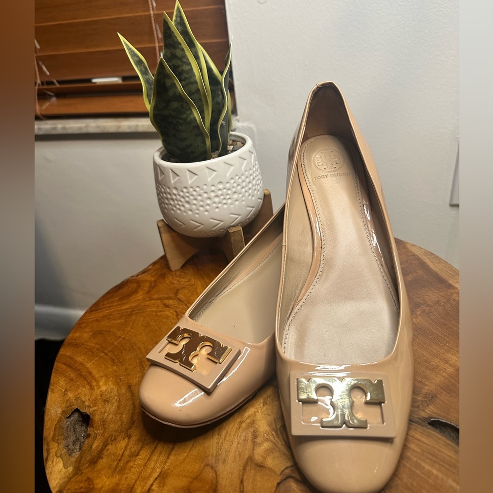 Tory Burch Gigi Block 25mm Nude Pumps
